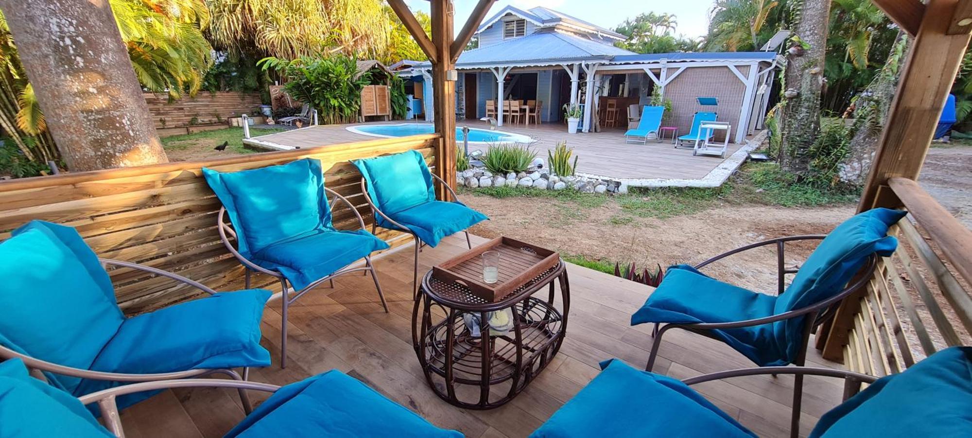 Gite Kaz A Topaze, Piscine, Jardin Tropical Sainte-Rose Exteriör bild
